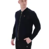 Black Ferguson Open Knit Pointelle Panel Track Top