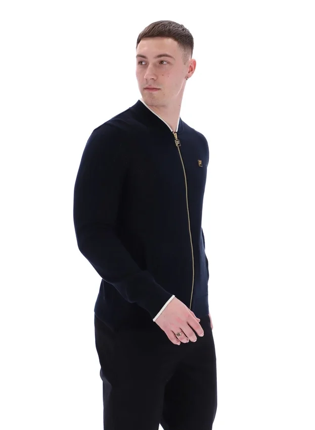Black Ferguson Open Knit Pointelle Panel Track Top