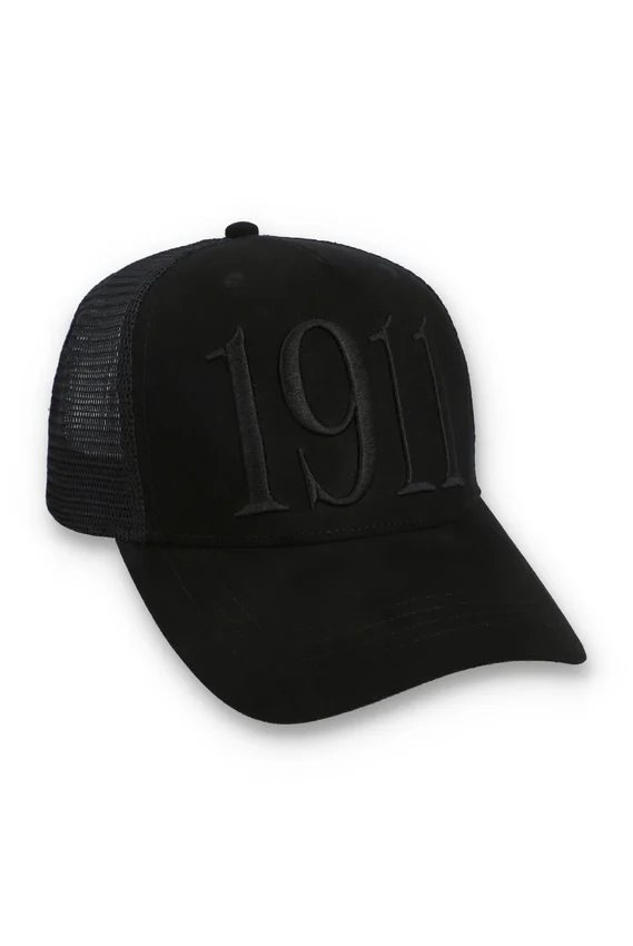 Black Hazza Large 1911 Embroidered Mesh-Back Cap