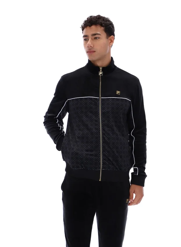 Black Higgans Full Zip Velour Jacket