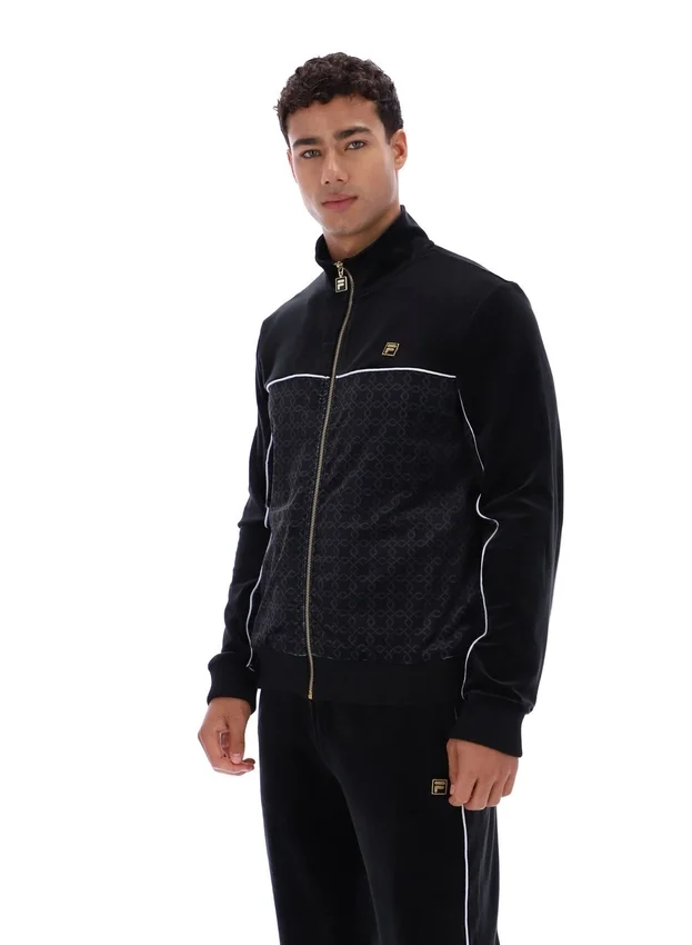 Black Higgans Full Zip Velour Jacket