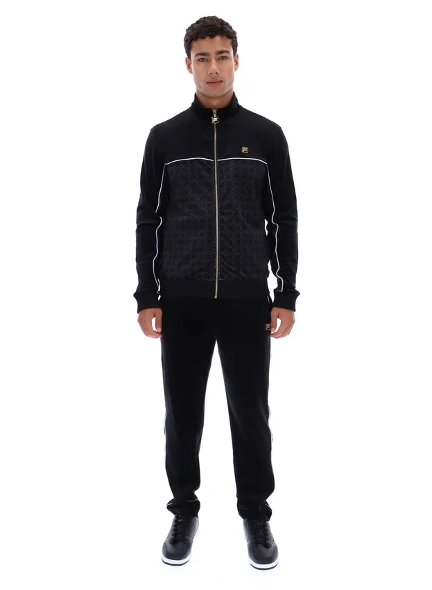 Black Higgans Full Zip Velour Jacket