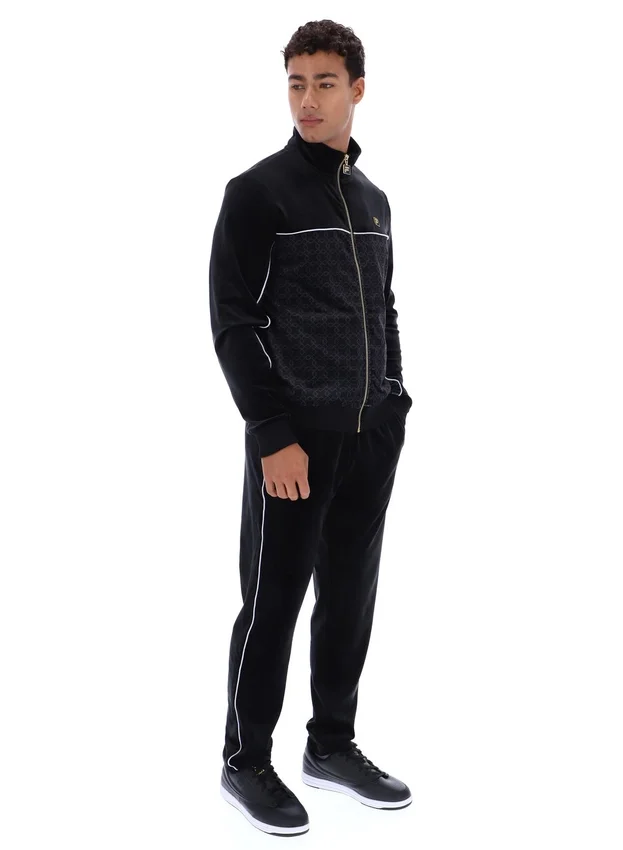 Black Higgans Full Zip Velour Jacket