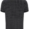 Black Jackson Jacquard Knit Zip Polo Shirt