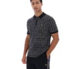 Black Jackson Jacquard Knit Zip Polo Shirt