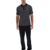 Black Jackson Jacquard Knit Zip Polo Shirt