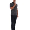 Black Jackson Jacquard Knit Zip Polo Shirt