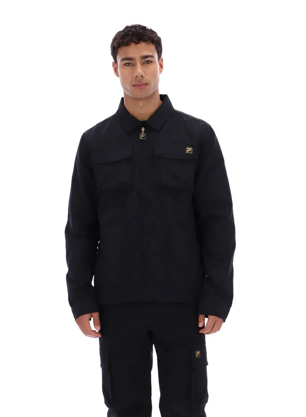 Black Kasa Zip-Through Overshirt