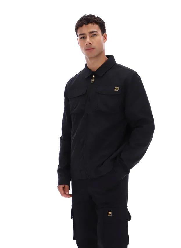 Black Kasa Zip-Through Overshirt