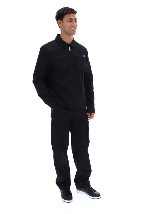 Black Kasa Zip-Through Overshirt