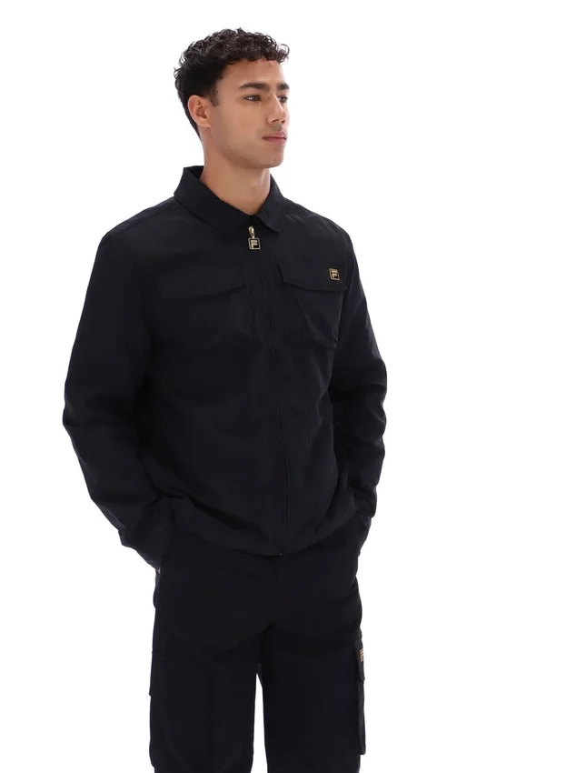 Black Kasa Zip-Through Overshirt