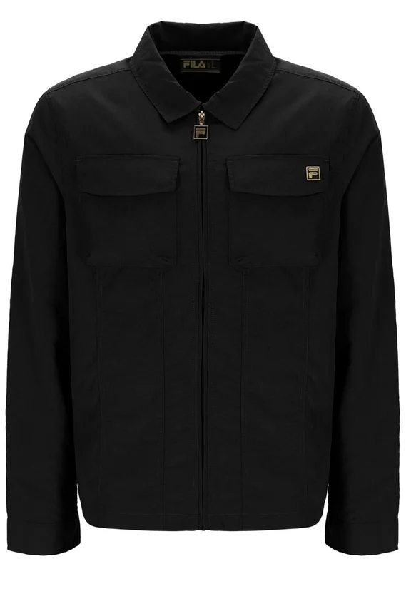 Black Kasa Zip-Through Overshirt