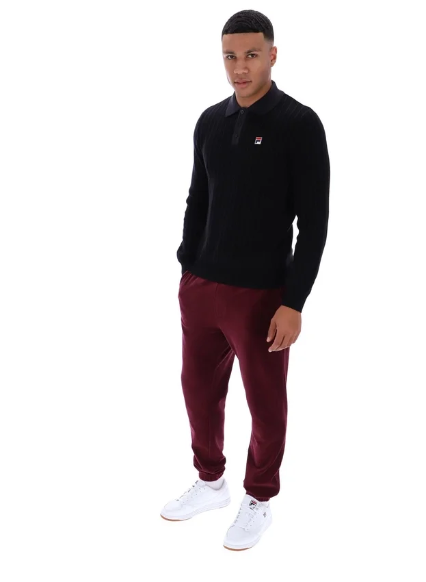 Black Kobe Striped Knit Polo