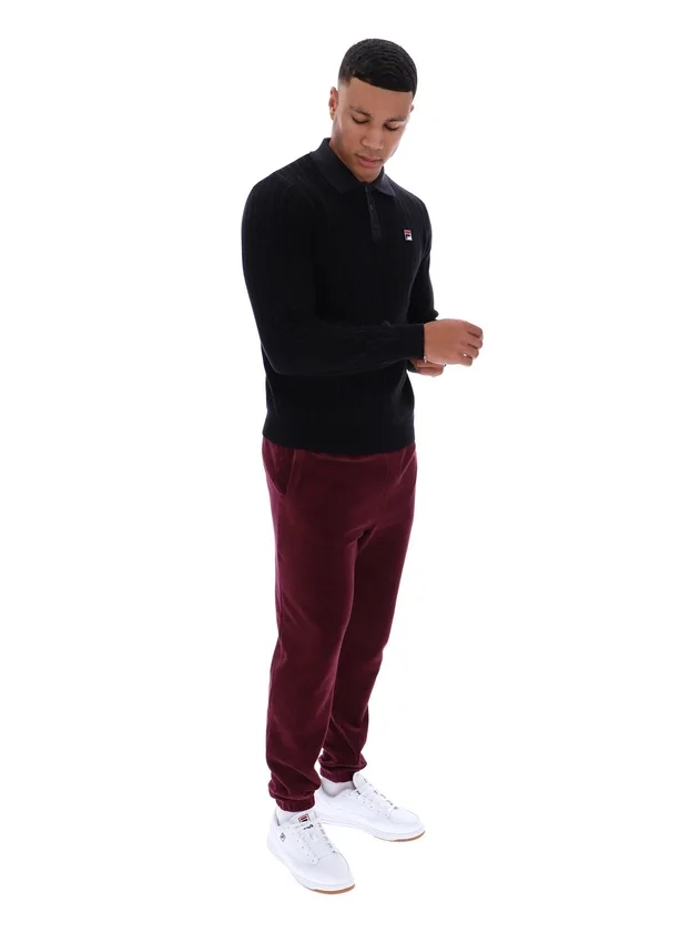 Black Kobe Striped Knit Polo