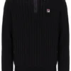 Black Kobe Striped Knit Polo