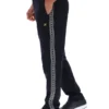 Black Layton Straight Leg Pants with Tape Detail