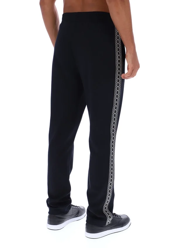 Black Layton Straight Leg Pants with Tape Detail