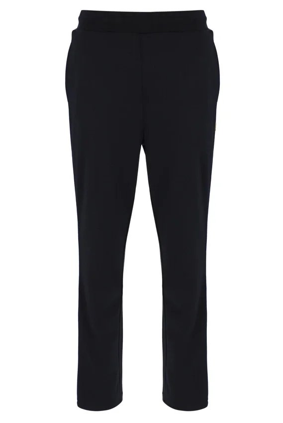 Black Layton Straight Leg Pants with Tape Detail