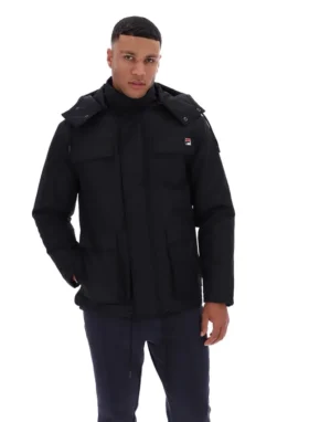 Black Liam Cargo Padded Jacket