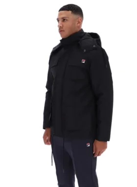 Black Liam Cargo Padded Jacket
