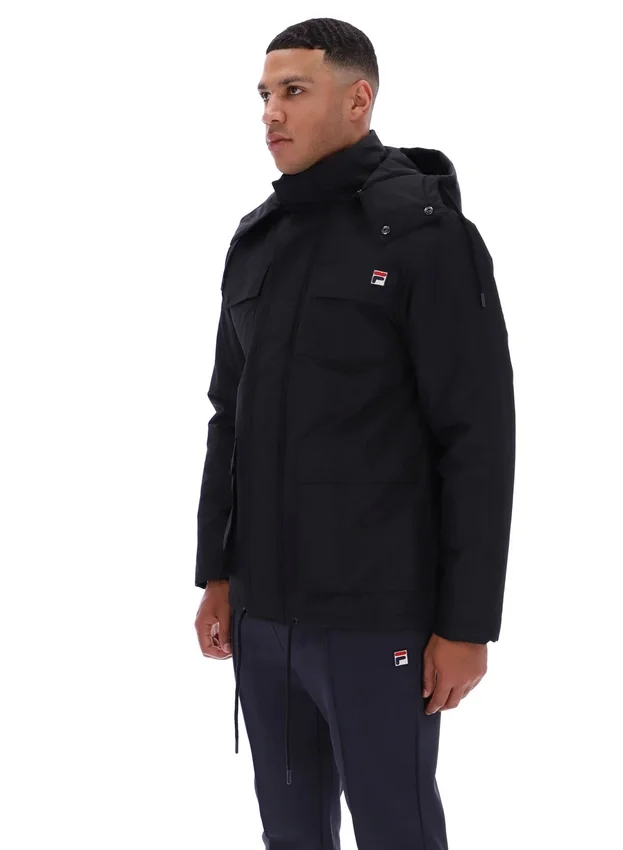 Black Liam Cargo Padded Jacket