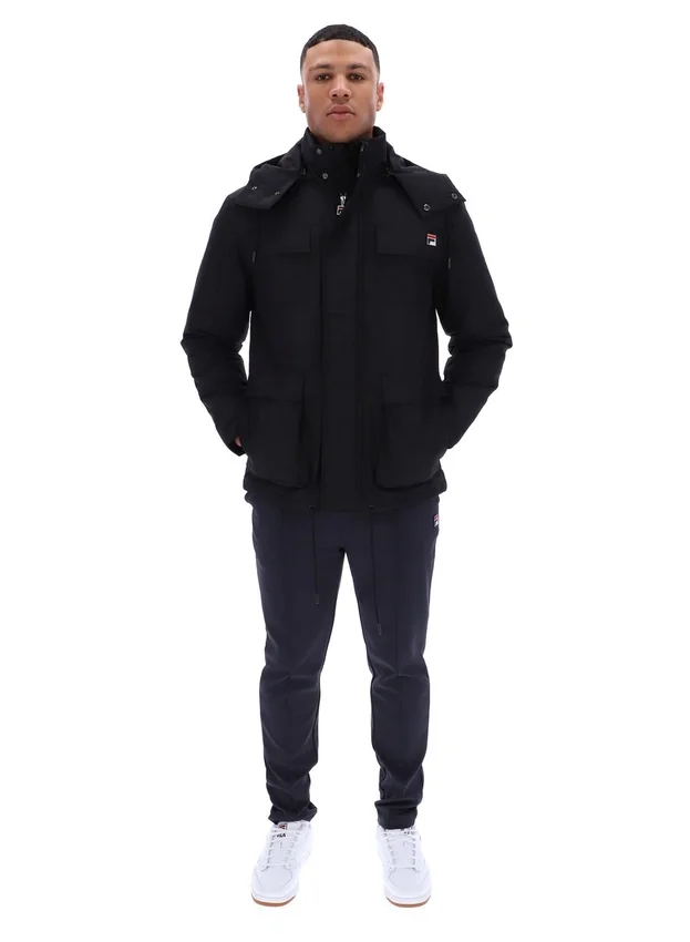 Black Liam Cargo Padded Jacket