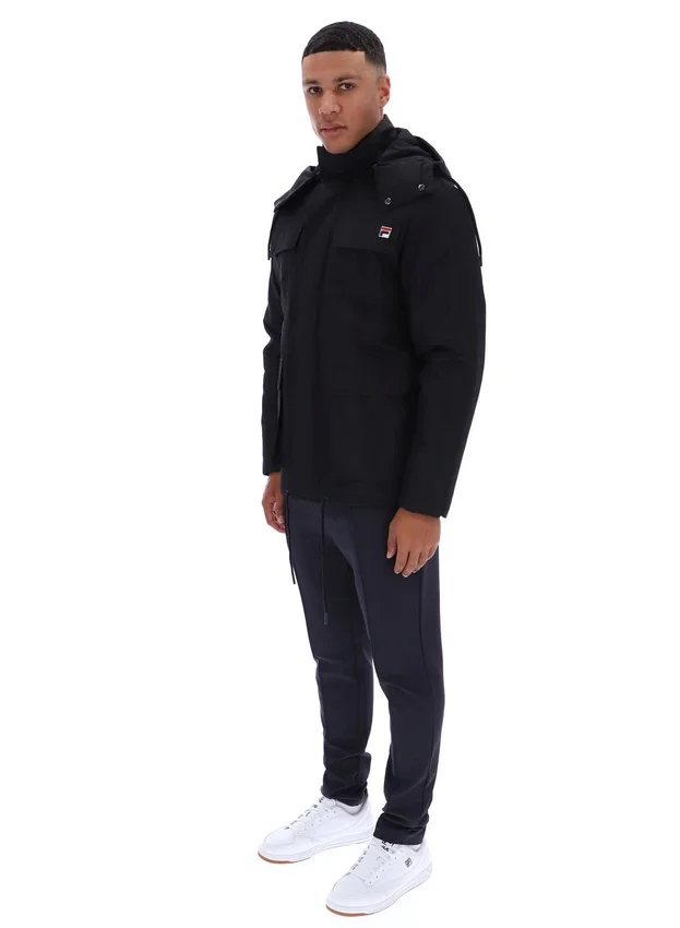Black Liam Cargo Padded Jacket