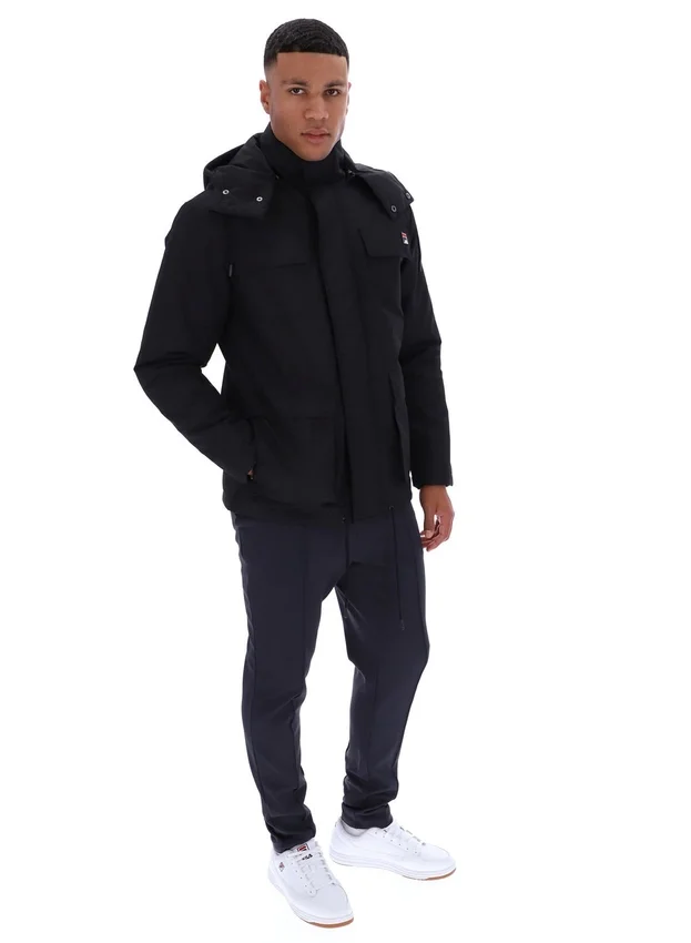 Black Liam Cargo Padded Jacket