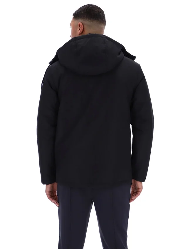 Black Liam Cargo Padded Jacket