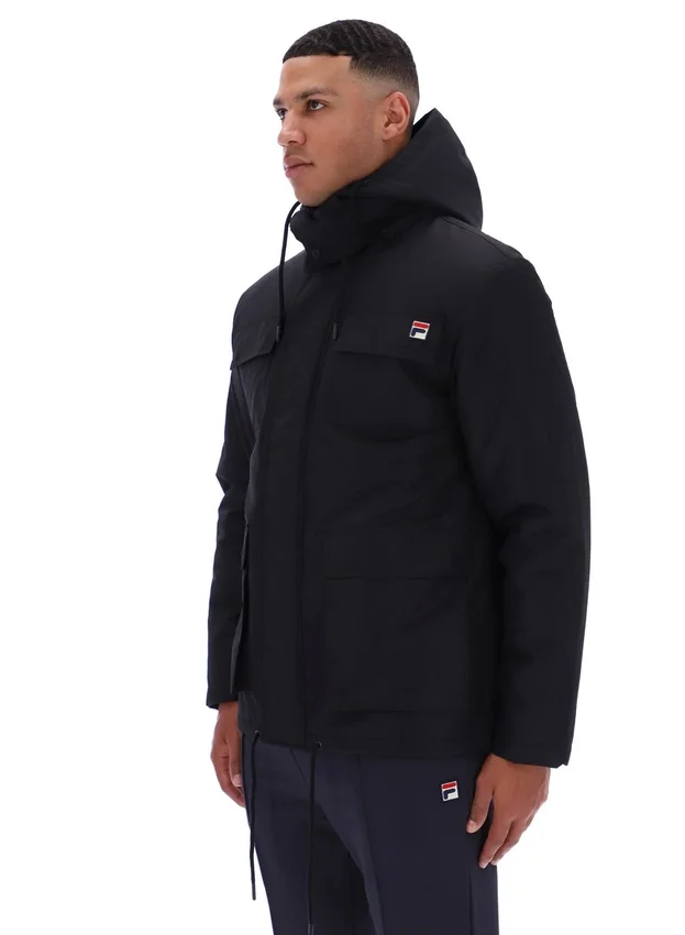 Black Liam Cargo Padded Jacket