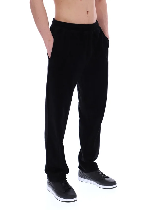 Black Lorrie Velour Track Pant