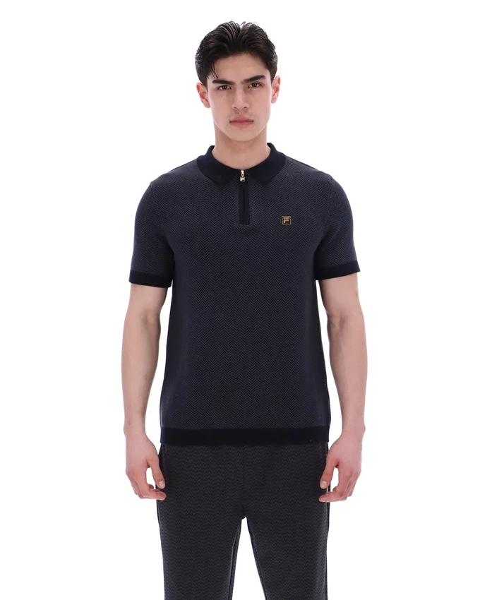 Black Marty Zip Polo