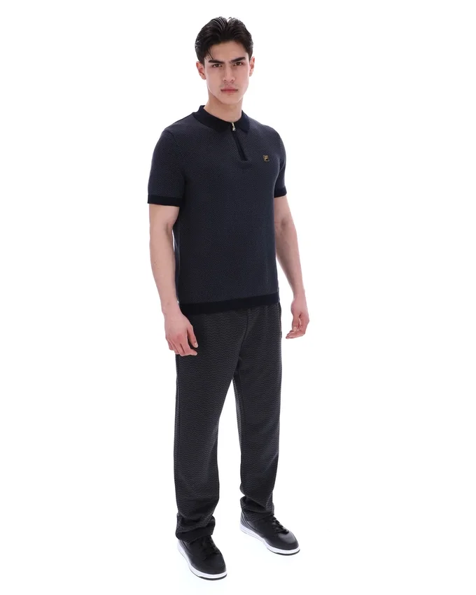Black Marty Zip Polo