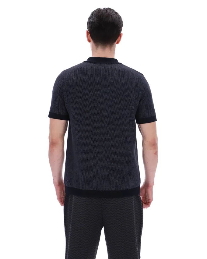 Black Marty Zip Polo