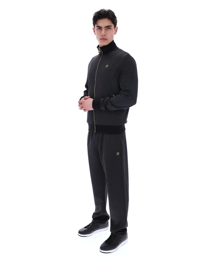 Black Mathers Herringbone Track Top