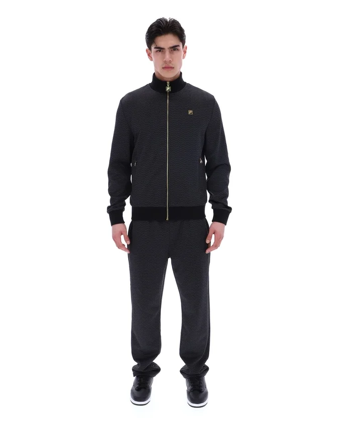 Black Mathers Herringbone Track Top