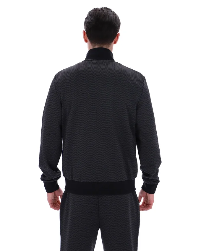 Black Mathers Herringbone Track Top
