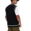 Black Mellor Textured Knit Vest with Tipping