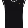 Black Mellor Textured Knit Vest with Tipping