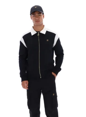 Black Morton Full Zip Jacket with Contrast Panels