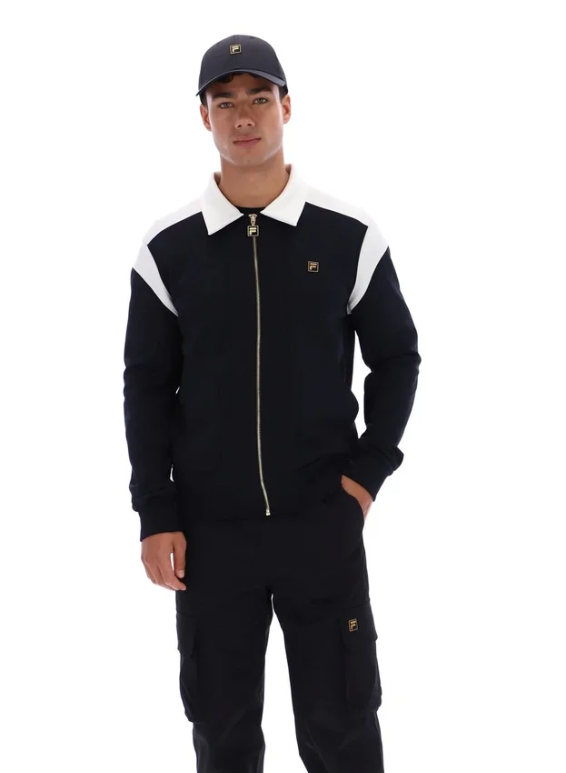 Black Morton Full Zip Jacket with Contrast Panels