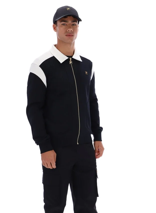 Black Morton Full Zip Jacket with Contrast Panels