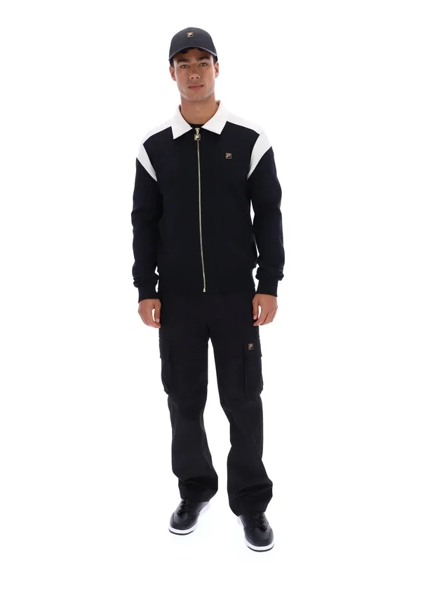 Black Morton Full Zip Jacket with Contrast Panels