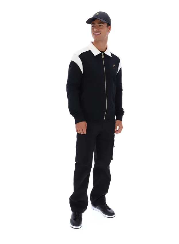 Black Morton Full Zip Jacket with Contrast Panels