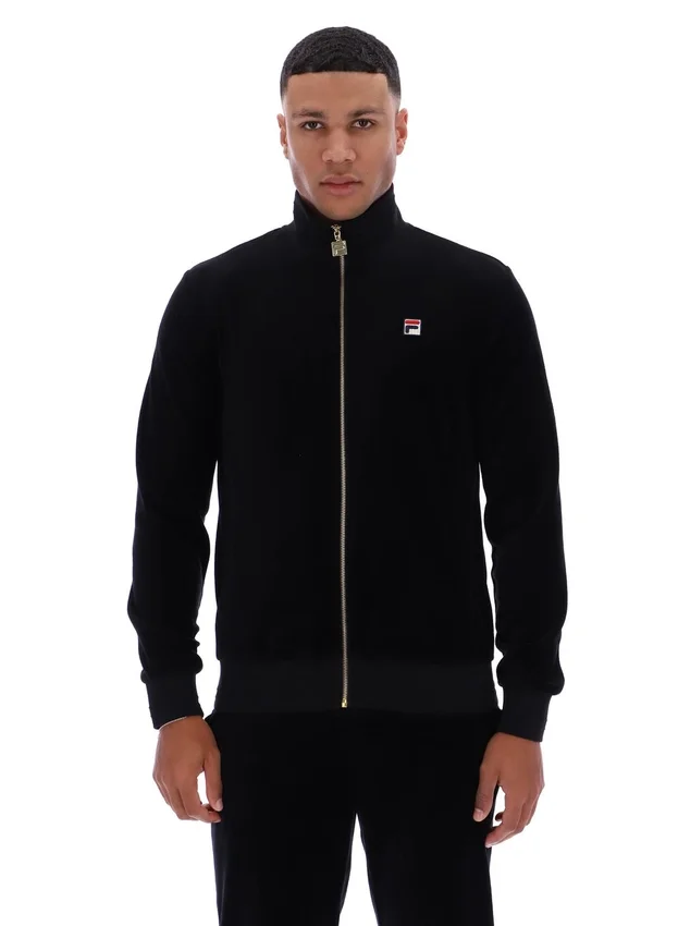 Black Nero Velour Track Top