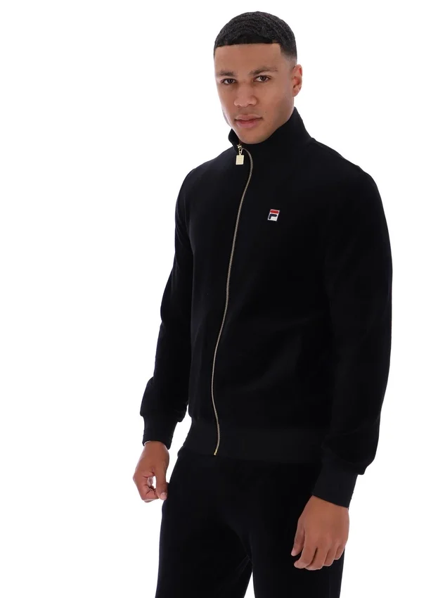 Black Nero Velour Track Top