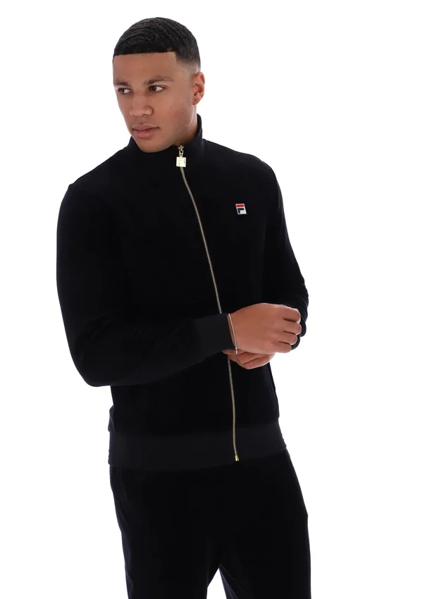 Black Nero Velour Track Top