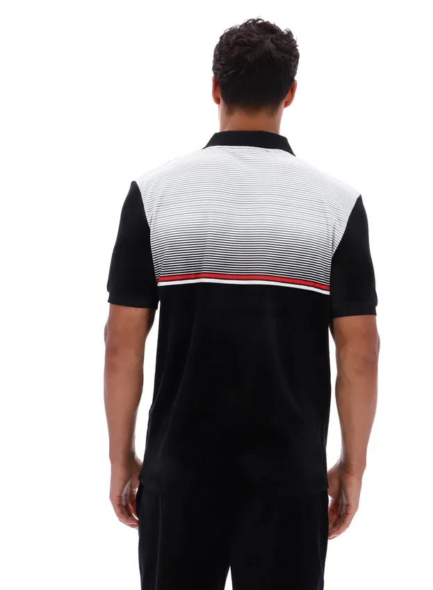 Black Paco Zip Up Velour Polo