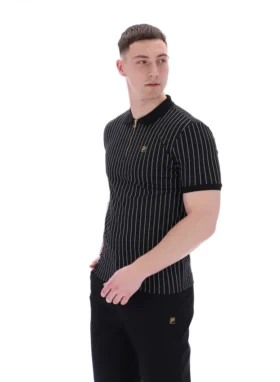 Black Patton Jacquard Stripe Polo