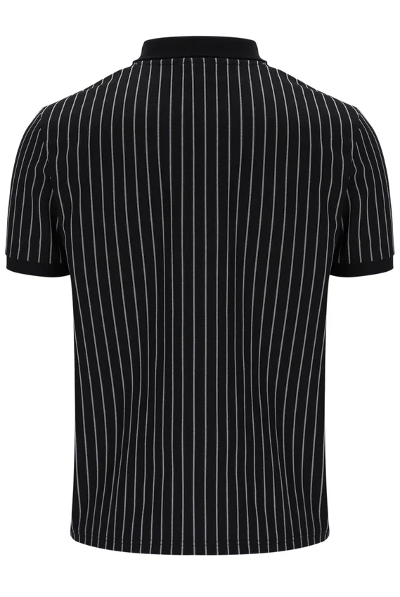 Black Patton Jacquard Stripe Polo